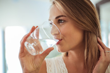 lady drinking water