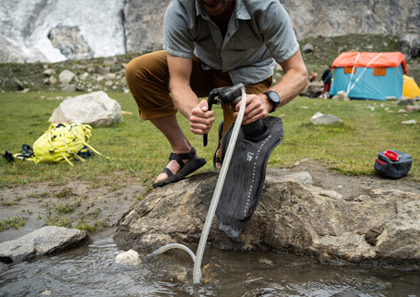 Collecting water for testing